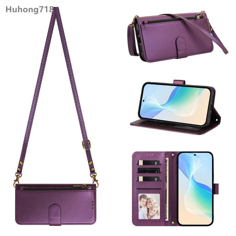 For Honor X6 X6A X6B X6S X7A X7b X7C X7E X8 X8A X8B X9 X9A X9b 4G 5G Case Zipper Coin Purse Flip Leather Cover Crossbody Bag Wireless Charging
