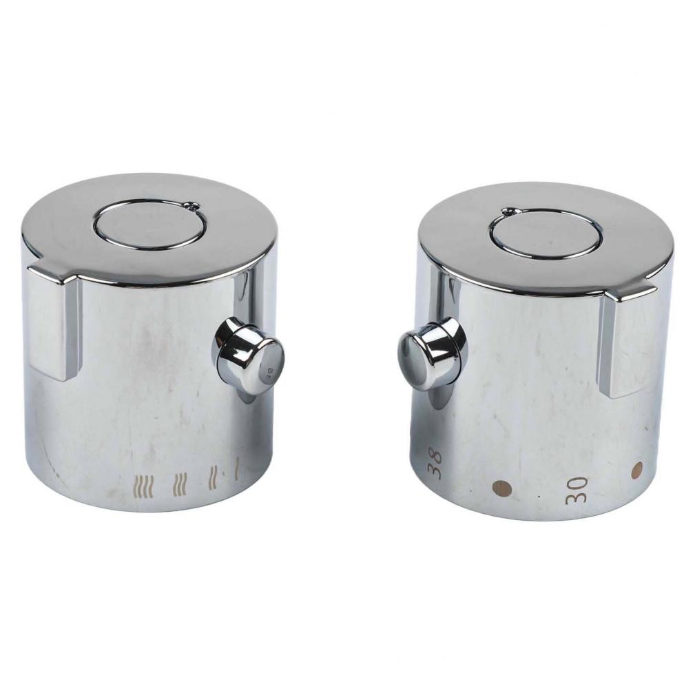Bath Shower Mixer Knob Handles For SMA Thermostatic Mirror Shower Silver