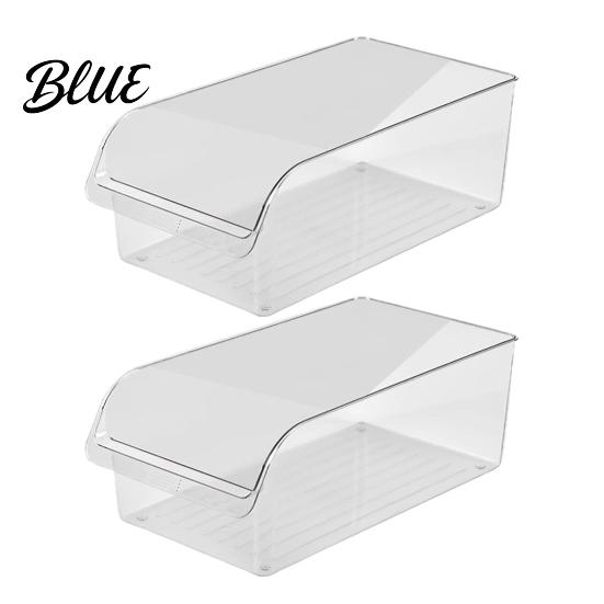 Fridge Drawer for Canned Drinks Refrigerator Storage Box with Handle Clear PET Pull Out Organizers Organizer Stackable Fresh Food Keeper Vegetables