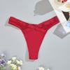 Women Sexy Thong Low Waist Mesh Solid Color Transparent Panties Cotton Crotch Sexy Lingerie G String Women Tangas