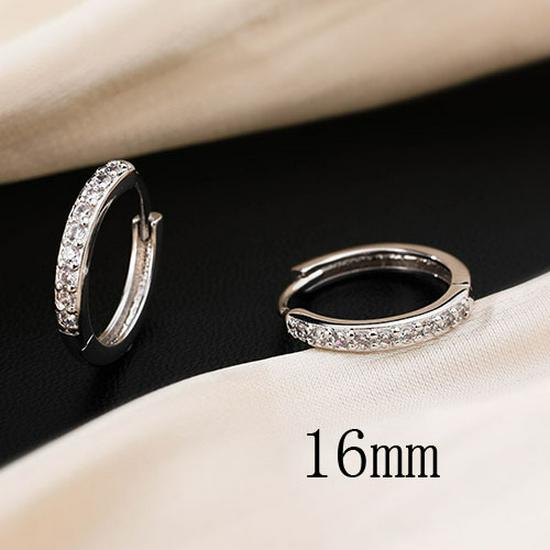 « Boucles d'oreilles créoles élégantes en or et diamants avec argent S925 »