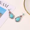 Ethnic Style Water Drop Geometric Turquoise Earrings Retro Temperament Earrings Female Jewelry ADM