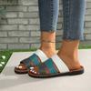 Large Size Flat-bottomed Slippers Women's Summer Color Matching Feet Wear Fish Mouth Cool Slippers
