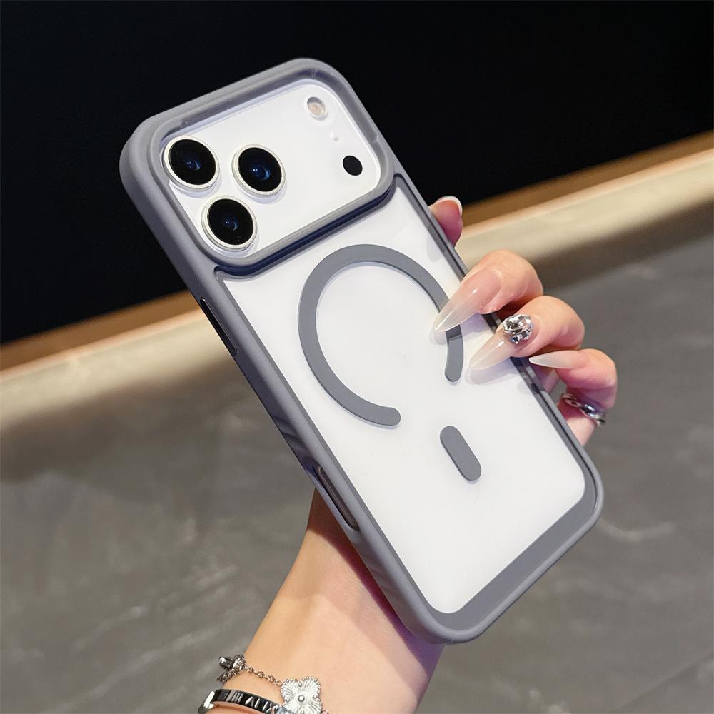 For iPhone 17 Air 16 15 14 13 12 Pro Max Plus Transparent Case For Magsafe Magnetic Wireless Charging Hard Acrylic Clear Cover
