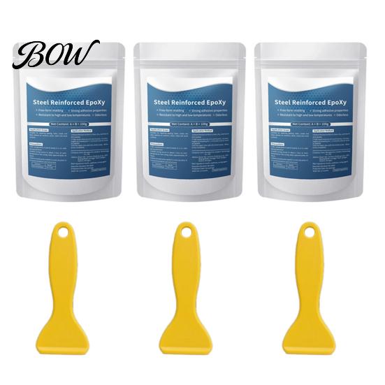 Garage Maintenance Putty Steel Reinforced Epoxy Putty, Waterproof Heat-Resistant Repair Kit, All Purpose Filler Hand Moldable Bonding Compound AB Clay 3 Sets