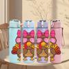 1PC Thanksgiving Turkey Fall Cartoon Print 750ml Color Plastic Sports Water Bottle Leakproof Flip Straw Lid Suitable for Sports Office Home Use