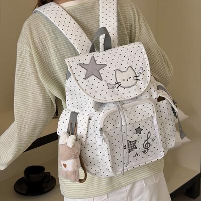Star Polka Dot Bag Drawstring Mochila Outdoor Casual Mochilas Mujer Travel Backpacks Fashion Backpack Student Bags for Woman