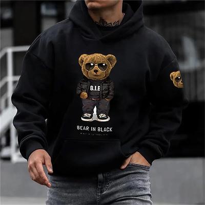 New Funny Ted Bear Robot Hoodie Robotic Bear Clothing Casual Hooded Men Fashion Sweatshirts Fleece Oversized Loose Streetwear