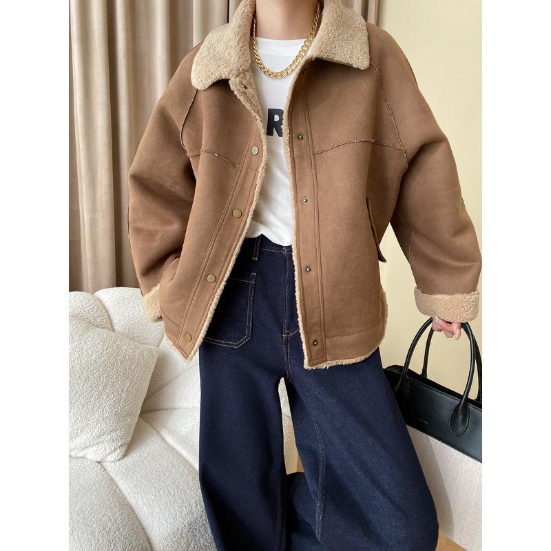 Regular Fit Vintage Bright Line Double Pocket Design Spliced Straight Leg Wide Jeans