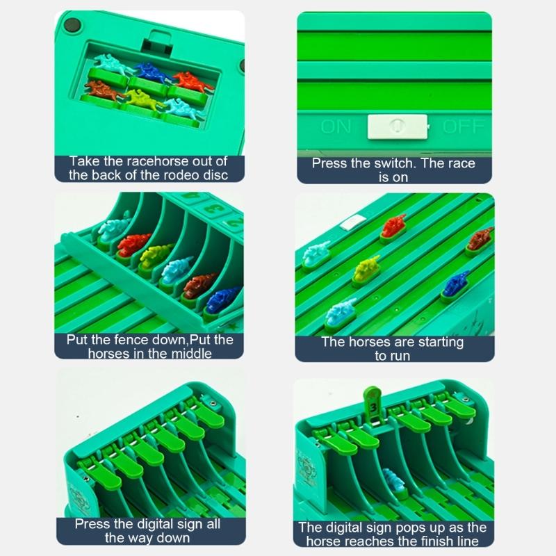 Exciting Horse Race Chessboard Game Plastic Tabletop Race Set for Children's Day Birthday Gifts for Kids