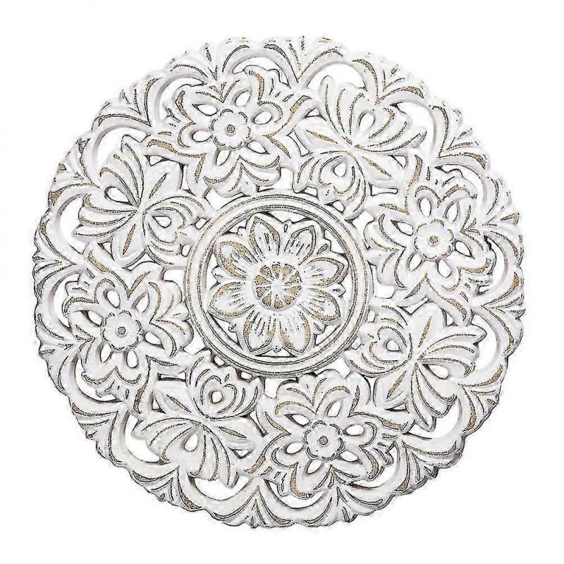 Mandala Wall Art for Home Decor, Farmhouse Wooden Wall Hanging with Hand-Painted Design