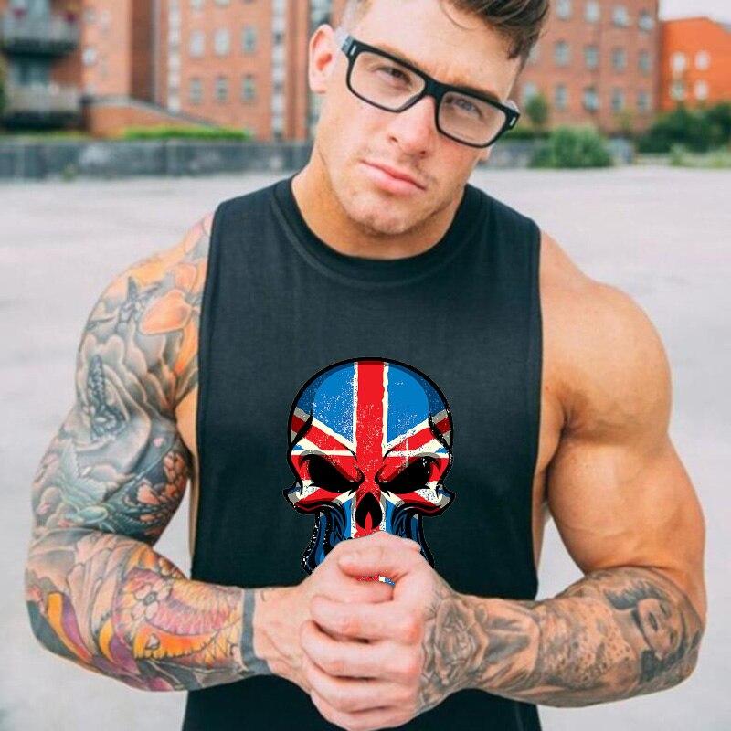 GYM ANIMAL Herren-Marken-Fitness-Muskel-Sport-Casual-Gym-Tanktop, modische Kleidung, Bodybuilding-Unterhemden, ärmelloses Lauf-Weste aus Baumwolle