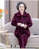 Women's Winter Warm Flannel Pajamas Set for Middle-Aged and Elderly - Cozy Granny Home Wear for Autumn and Winter