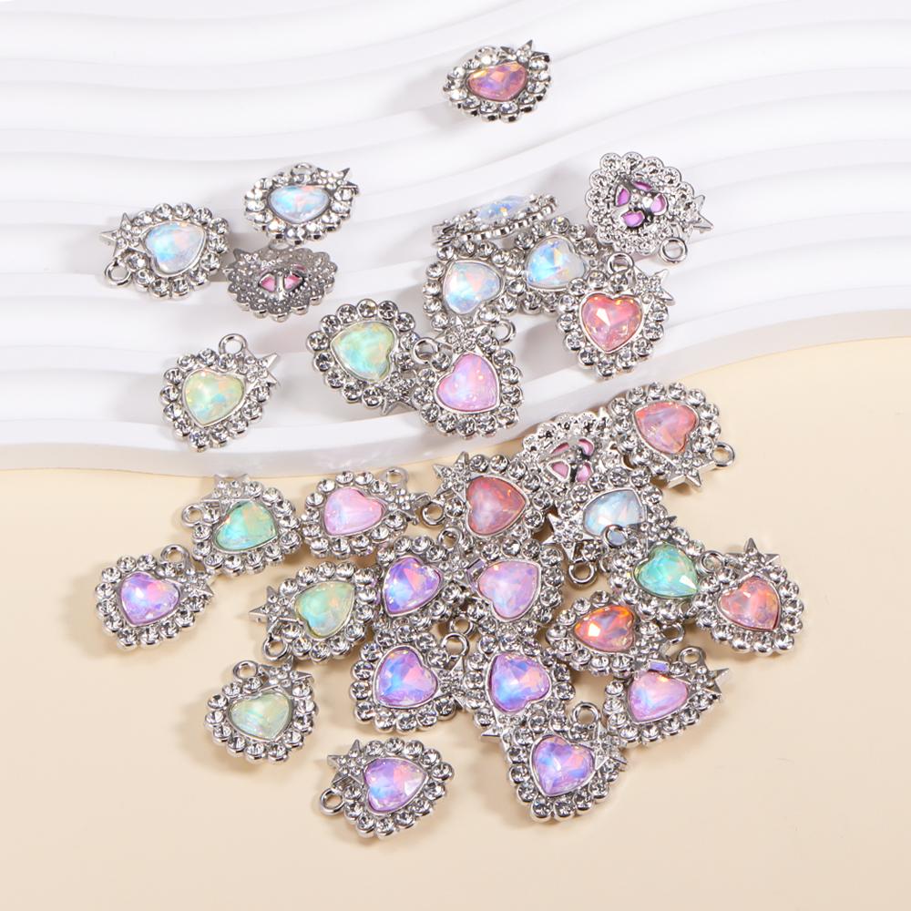 10Pcs Fashion Colorful Crystal Butterfly Pendant Shiny Zircon Charms For Korean Women Necklace Choker Jewelry Accessories Wholes