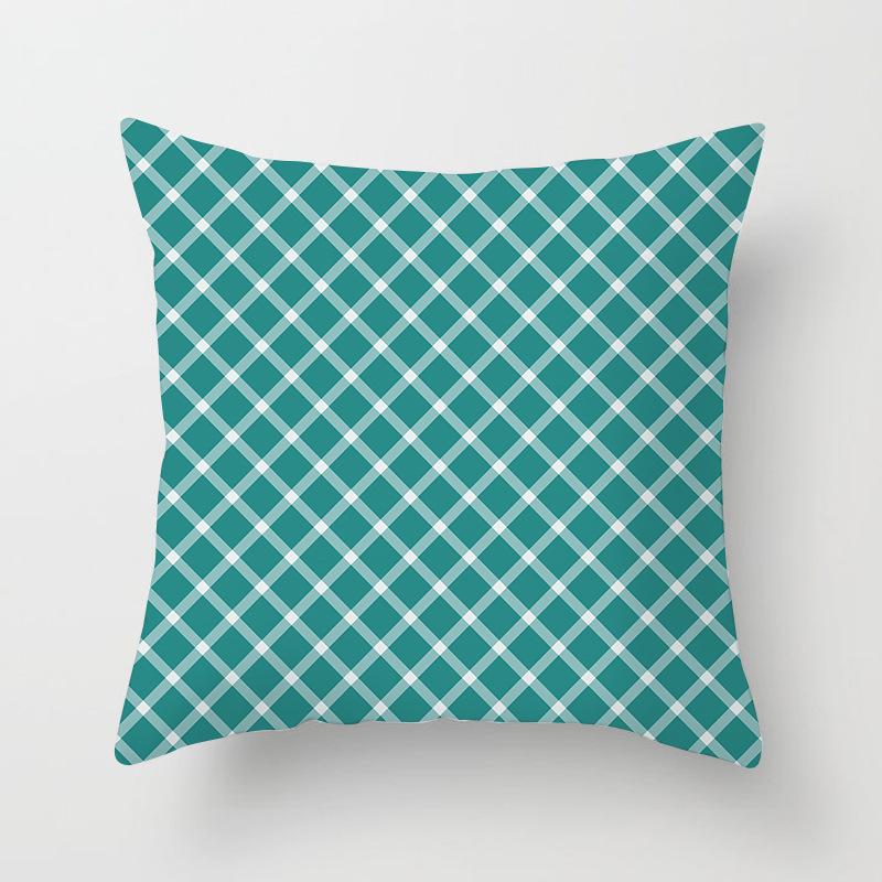 Retro Green Geometric Pillow Case Home Sofa Pillow Cushion Cover Tatami