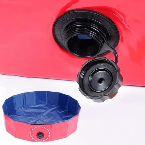Foldable Pet Pool Large PVC Dog Bath Tub with Drain Valve Non-Slip Base Children Sandbox Pool for Outdoor Beach Use