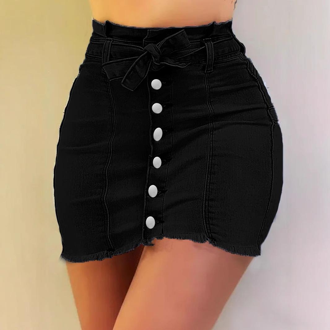 

Women s European and American Denim Skirt Large чёрный