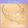 Strand Sonne Muschel Halskette Mehrschichtig Geometrisch Legierung Sommer Schmuck Für Frauen