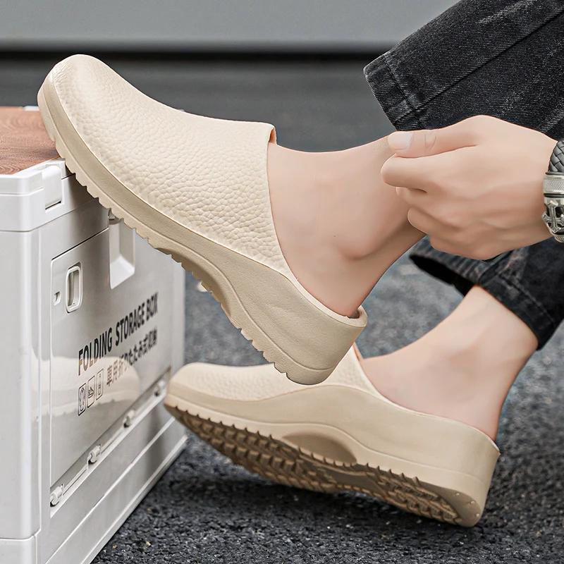 Fashion Couple Chef Shoes Four Seasons Waterproof  Anti Slip Men's and Women's Casual Business Work Shoes Fashion Comfort Half EVA Shoes