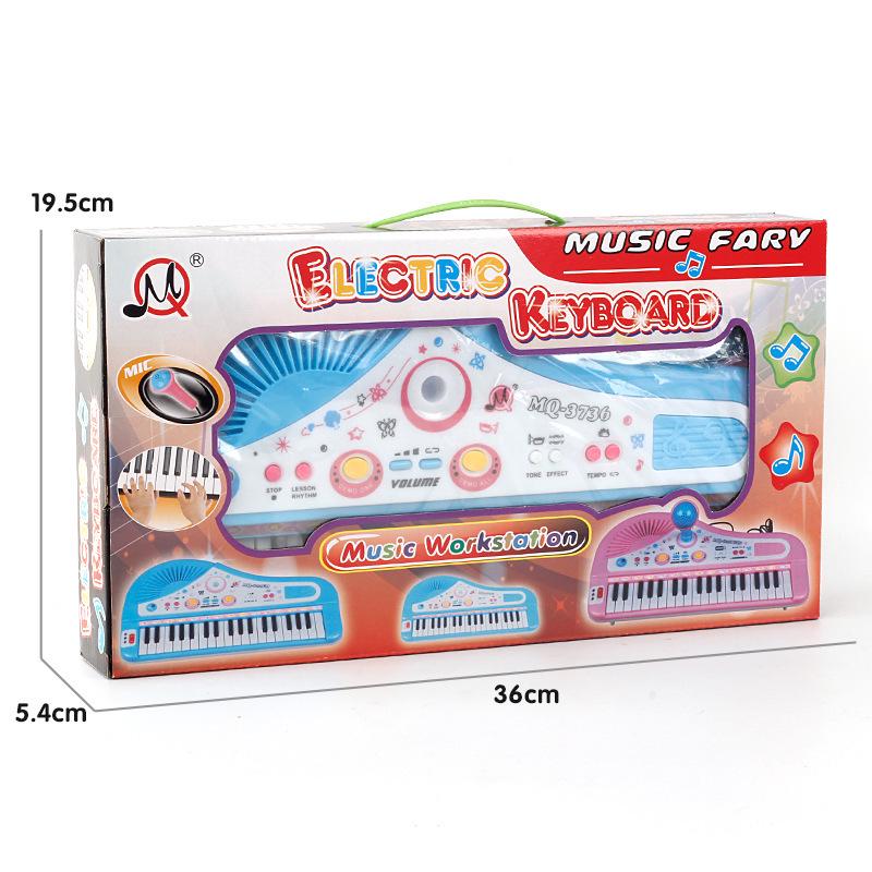 37-Key Children's Educational Electronic Keyboard with Microphone - Girls' Music Piano Toy