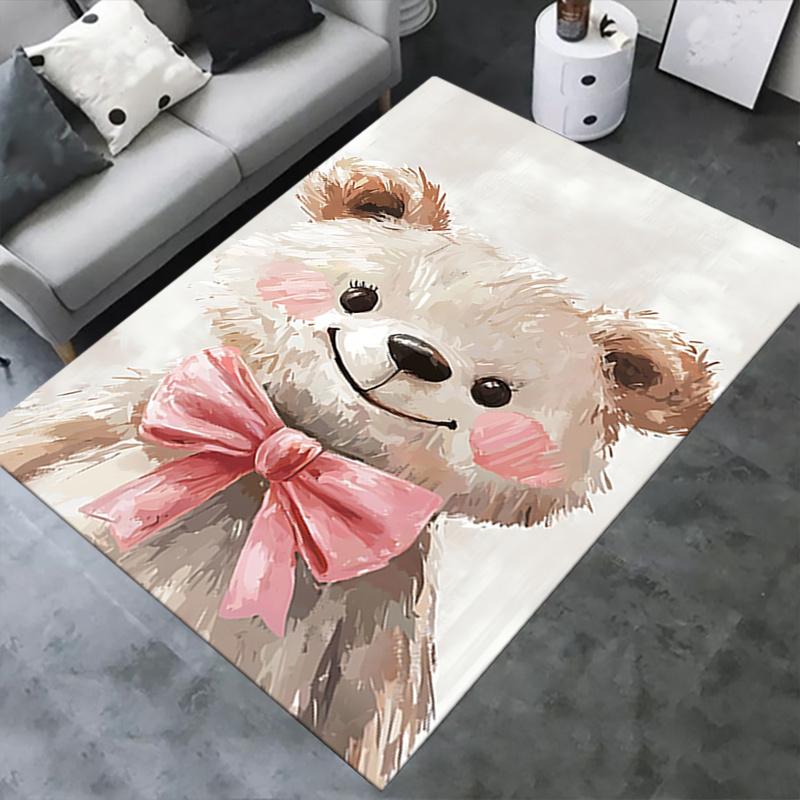 Cute Bear Theme Chair Mat: Cute Teddy Bear Office Carpet Large Size, Home Decor, Sofa Rug, Gift for Office and Living Room