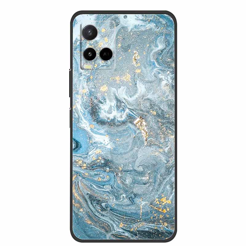 Marble Case For Vivo Y33s Silicone TPU Soft Phone Fashion Cover For Vivo Y33 S Case V2109 Funda Luxury Shockproof Cartoon Coque