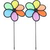 2Pcs Pinwheels Windmill Toy Rainbow Windmill Wind Spinner Kids Outdoor Toys