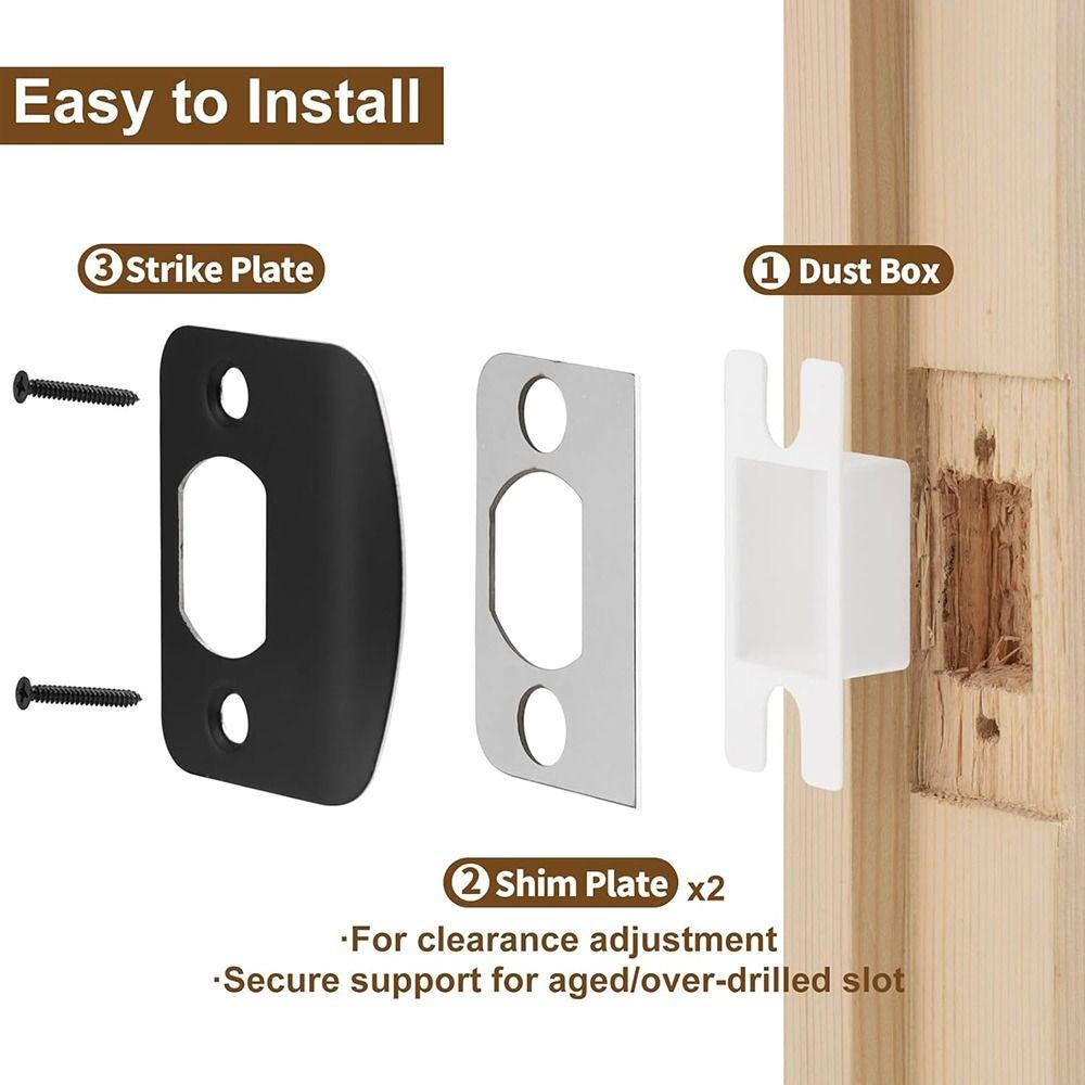 Standard Size Door Strike Plate Universal Stainless Steel Door Latch Restorer Multi-functional Security Striker Plate