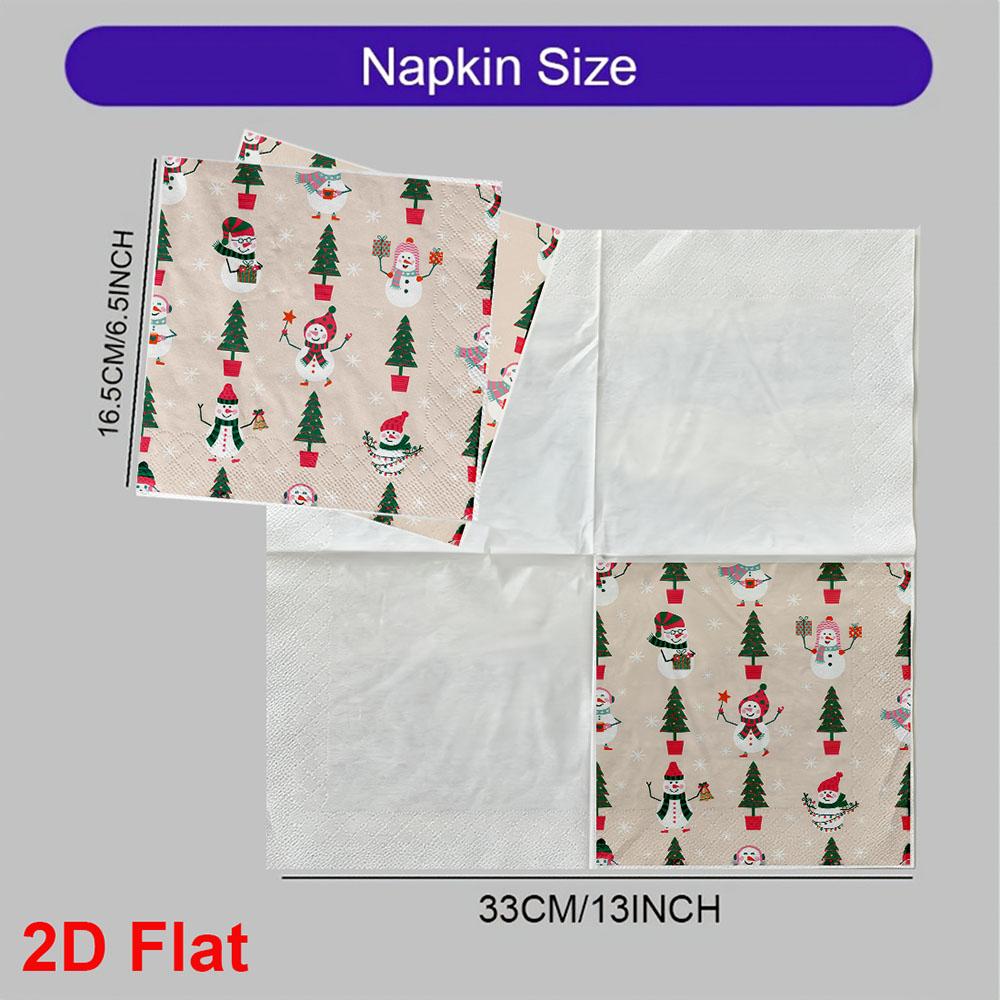 20pcs Disposable Napkins with Christmas elements Pattern Print for Wedding,Parties,and Daily Use for Thanksgiving Fall Christmas Table Decoration