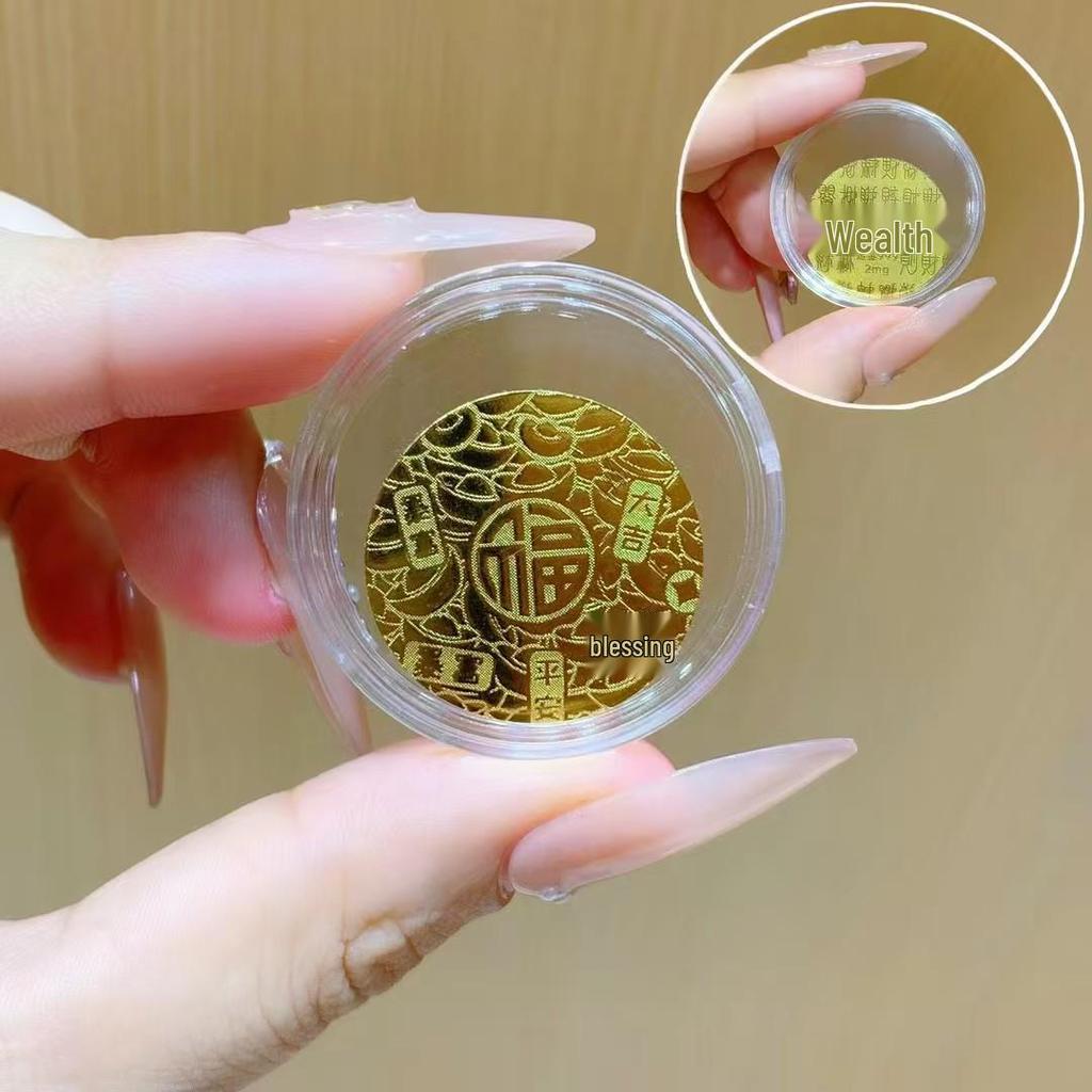 999 Pure Gold Treasure Chest Phone Sticker - Princess New Year Wealth Stickers Gift