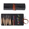 7 Wooden Handle Crochet Set, Novice Portable Knitting Tool, Roll Bag Storage Crochet Set