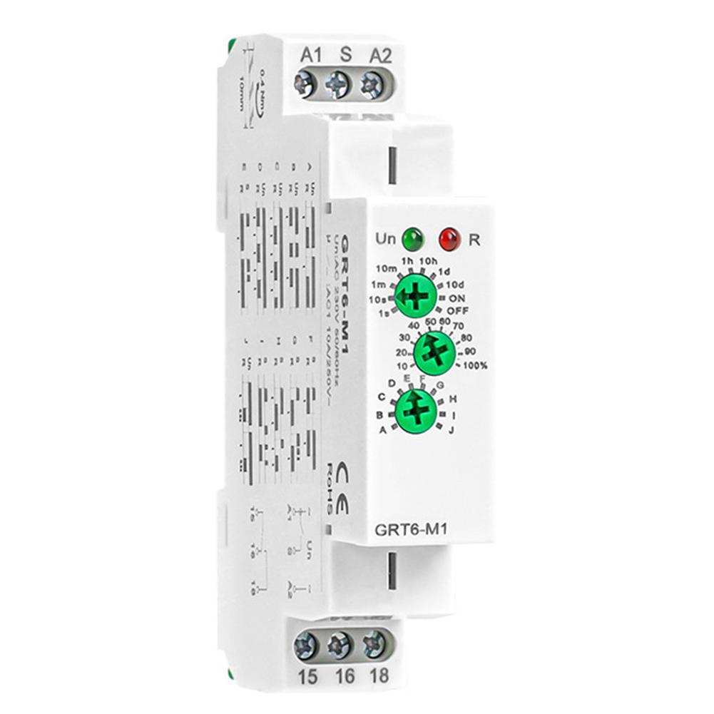 GRT6-M1 Multifunction Time-Relay 1SPDT Adjustable Power Timer Delay-OFF Relay For Automation, Machinery & Industrial Equipment