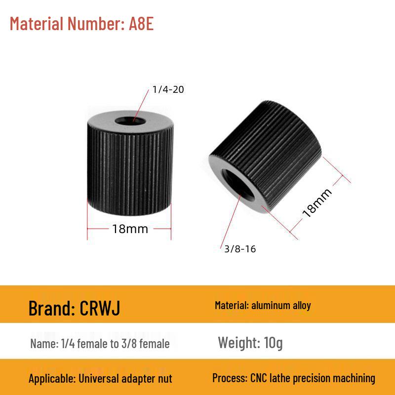 1/4 to 3/8 M4 M5 M6 M8 Screw Adapter for Tripod, Pan/Tilt Camera, Hot Shoe Mount & Light Stand