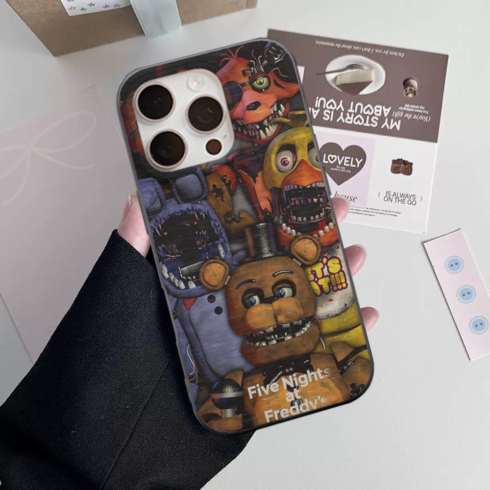 AmineF- Fnaf F-Five-nights-At-Freddys Handyhülle Für iPhone 16 15 17 Pro 13 14 Pro Max Plus Weiche Wellen-Silikon-Schutzhülle