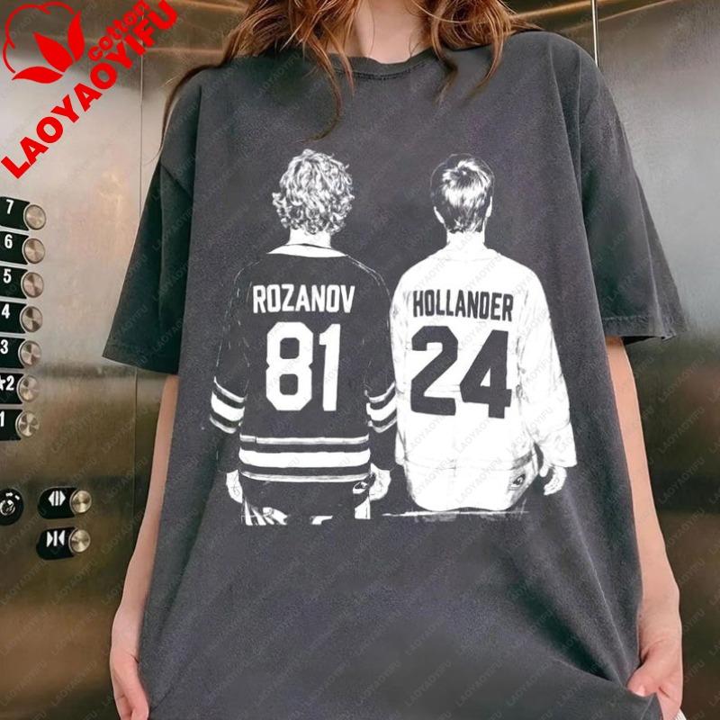 Hollanov Shirt Hudson Williams Connor Storrie Tshirt Heated Rivalry Inspired Tee Ilya Rozanov Shane Hollander Oversized T Shirt S