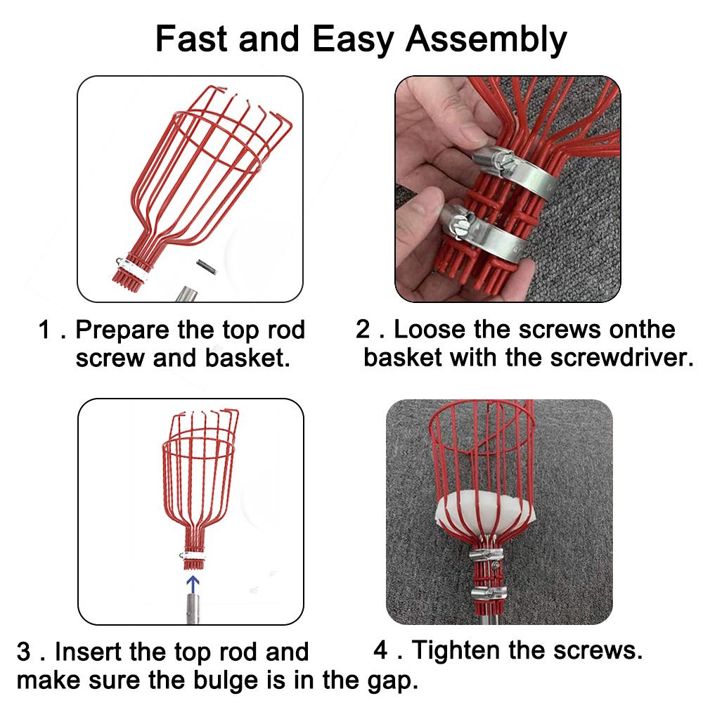 For Picking Apple Peach Citrus Pear Deep Basket Portable Fruits Catcher Fruit Picker Head Garden Tool