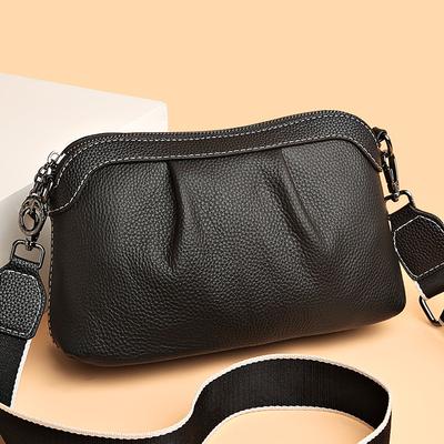 Damväska i äkta läder Trendig mode axelväska Första lagret kohud Dam Crossbody Stor kapacitet Molnväska
