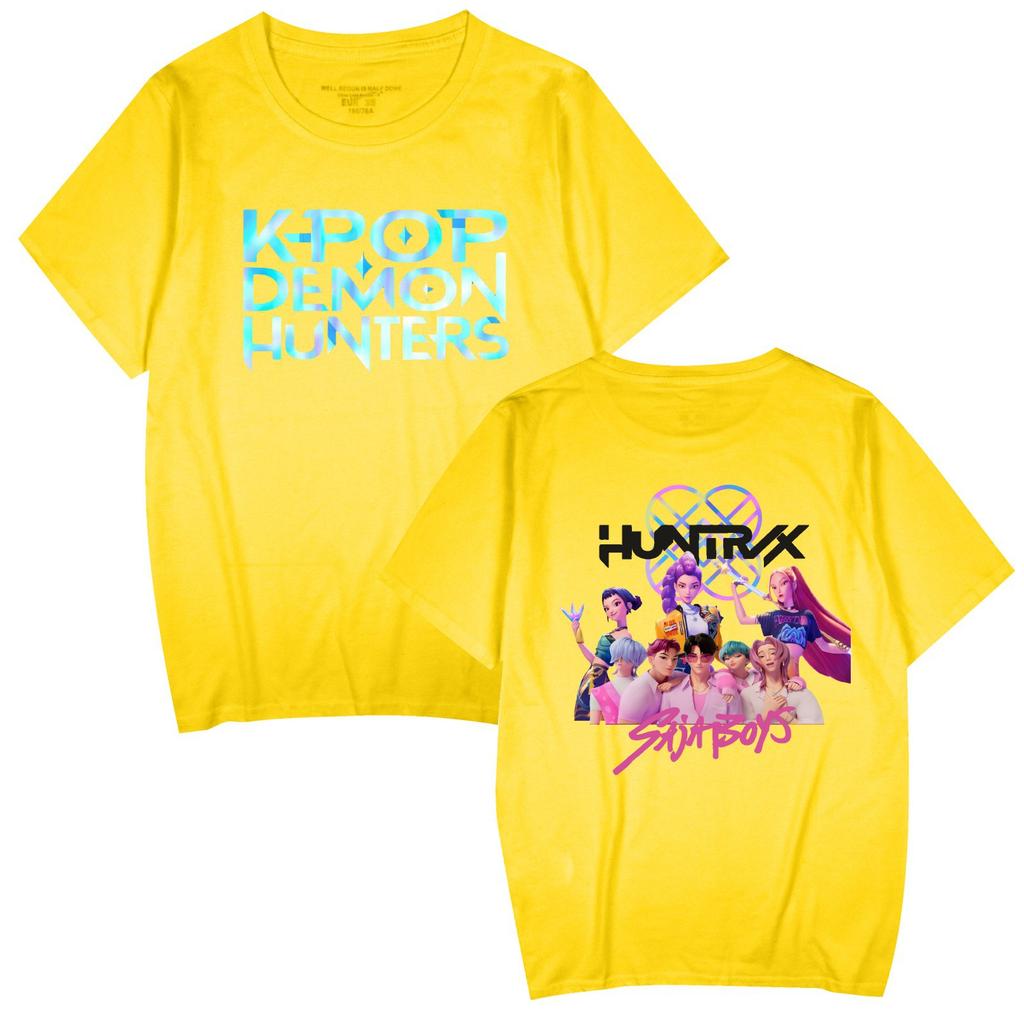 KPop Demon Hunters T Shirt Men Women Crewneck Short Sleeve Streetwear T-shirt New Cartoon Clothes Tops