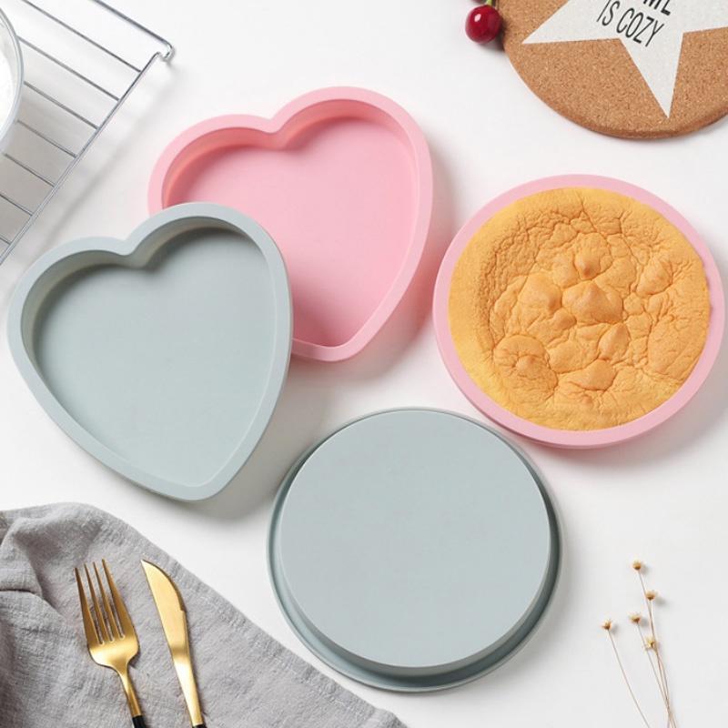 Backformen Kuchenform Silikon Kuchenform 6 Zoll Form Muffin Backwerkzeuge Rund Liebe Schichtfondant Kuchenformen