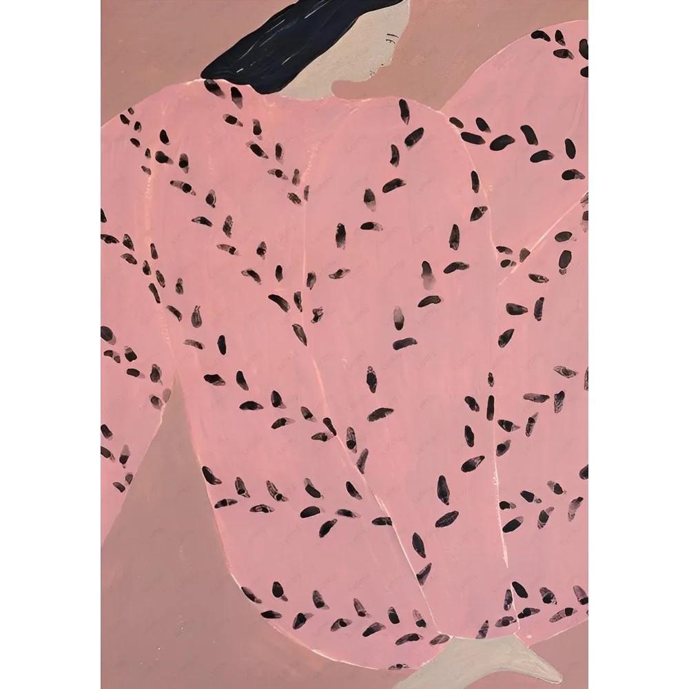 Abstract Lines Geometric Curves Girl Canvas Poster Retro Feminist Wall Art Printing for Modern Living Room Bar & Home Decor