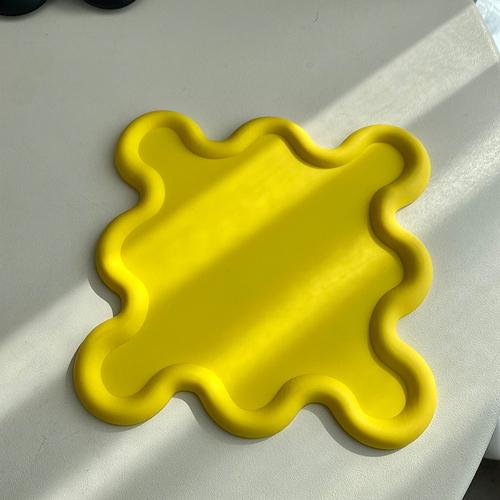 Nordic Style Irregular Storage Tray Sense Silicone Insulation Pad Coaster Thickened Placemat Square Home Desktop Decoration
