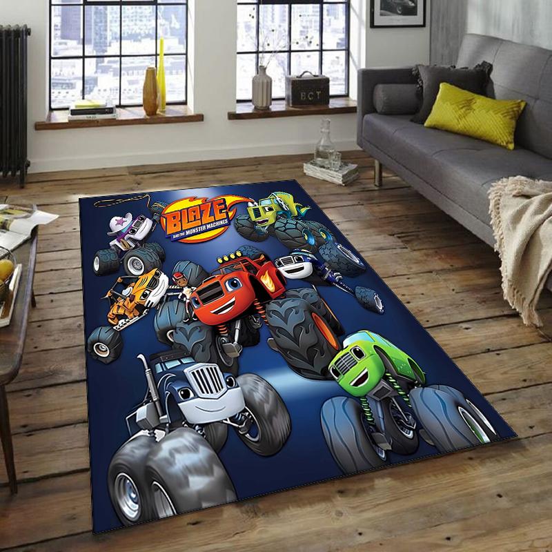 1pc Blaze and the Monster Machines (3) Design Area Rug - Non-Slip, Soft & Cozy Floor Mat for Living Room, Bedroom, Office - Indoor/Outdoor Decorative