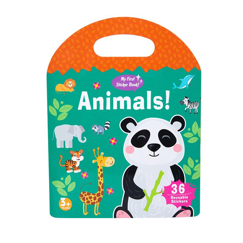 Wooden Children'S Early Education Portable Jelly Sticker Theme Puzzle Quiet Sticker Book Baby Enlightenment Learning Educational Toys