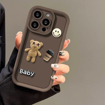 Gjelder for iPhone 15 Mobiltelefondeksel Bjørnedukke 13 Luksus Apple 16 Promax Kreativ 14 Fallsikkert Kvinner