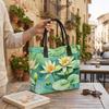 Watercolor Lotus Pattern Large Tote Bag Daily Casual Durable Shoulder Bag for Women