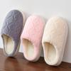 Winter wavy cotton slippers cute simple home outdoor warm non-slip couple bag and cotton slippers