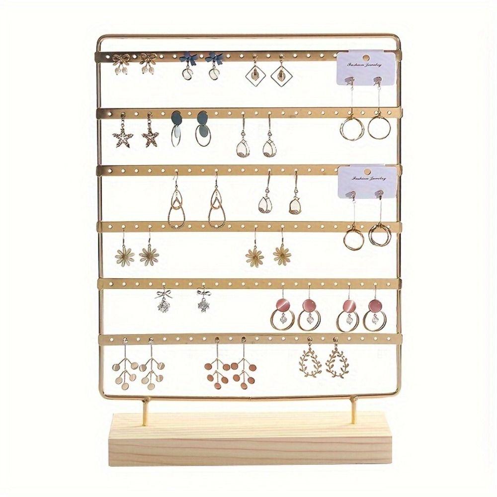 Large Capacity Metal Earring Holder 6-Tiered Ear Stud Rack For Home & Retail Use