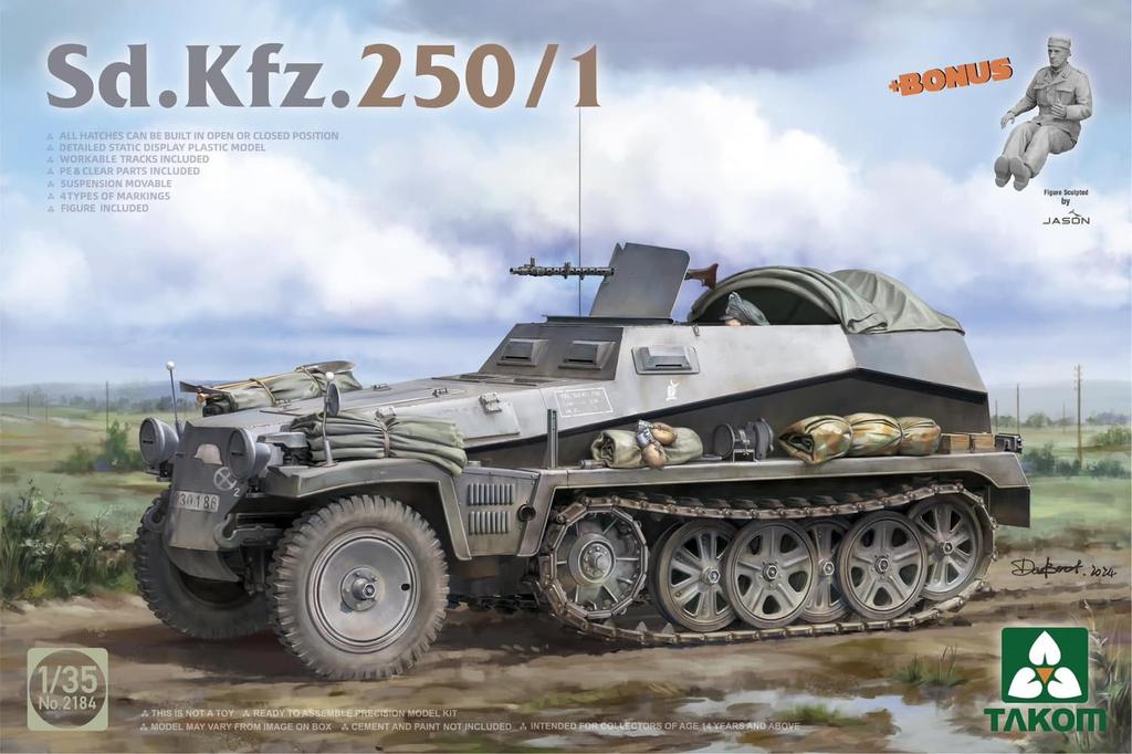 Takom Light Armored Personnel Carrier Plastic Model Kit TKO2184 1/35 Sd.Kfz.250/1