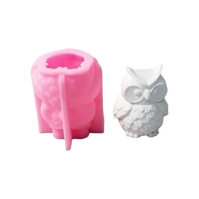3D Owl Figurine Silicone Molds for Epoxy Resin Candle Soap Making Cement Gypsum Silicone Molds for Handmade Craft