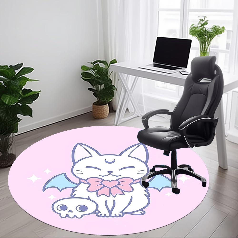 1pc Bat Cat Skull Chair Carpet for Office, , Non-slip carpet, Very suitable for offices, farmhouses,Outdoor carpet yy251120035